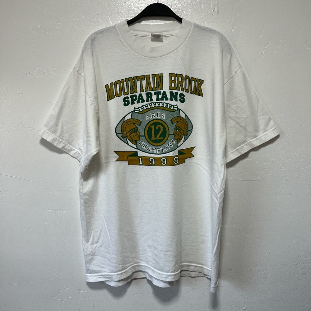 Vintage Mountain Brook Alabama Spartans 1999 Area 12 Champions Football T-shirt